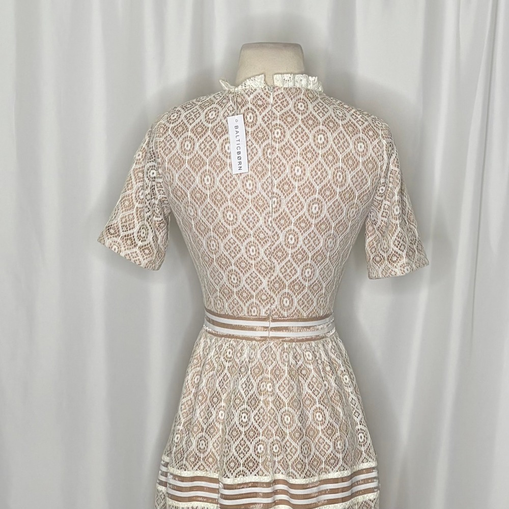 NWT BALTIC BORN Windsor Lace Midi Dress Ivory Nude Feminine Romantic Small - Picture 10 of 16